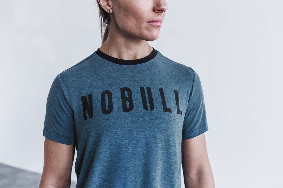 Nobull Boxy Women's T Shirts Deep Turquoise | Australia (CP3276)